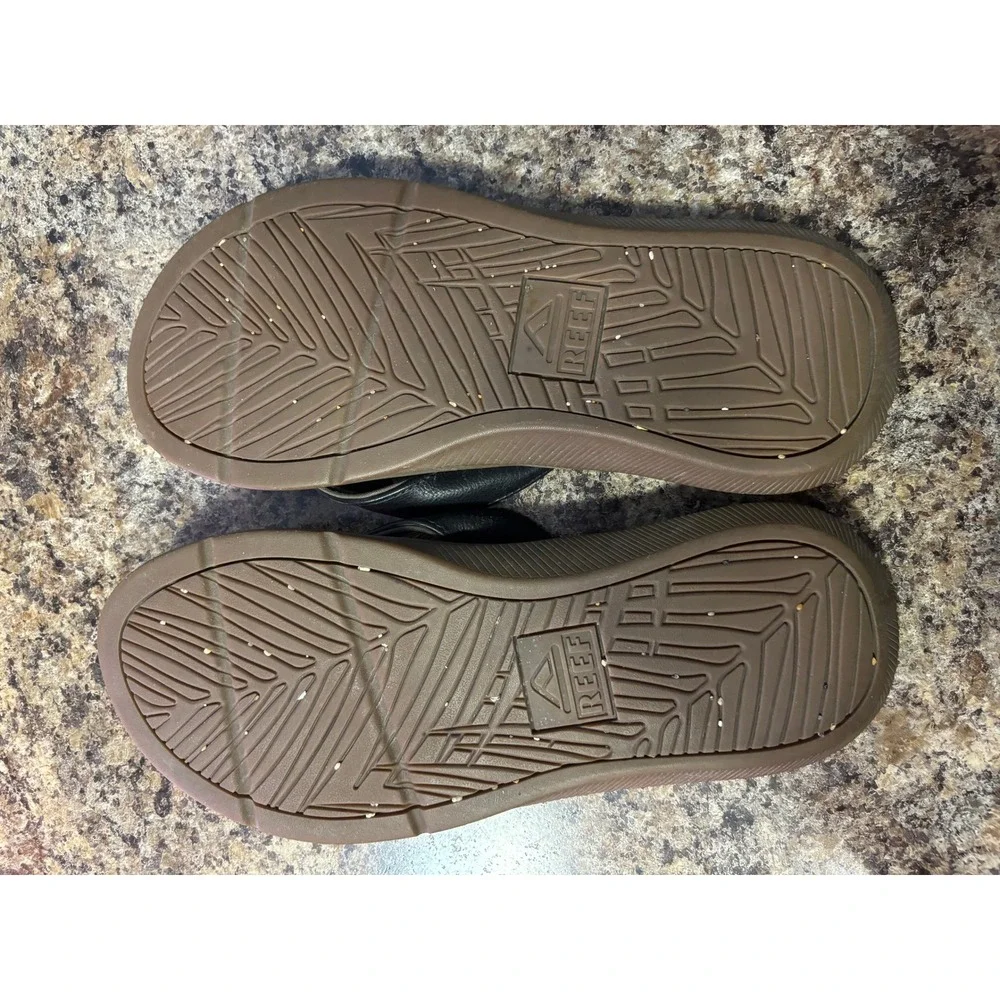 Reef Santa Ana Mens Flip Flop Sandals Black Brown Size 9 Thong Comfort Beach